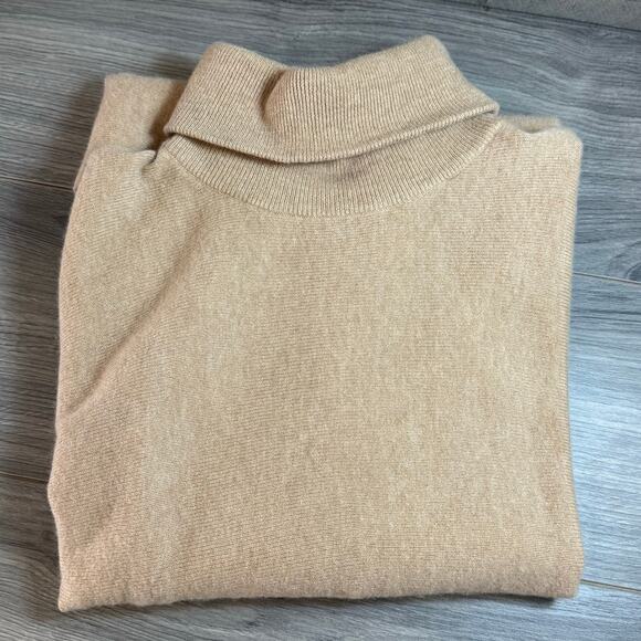Garnet Hill Oversized Turtleneck Sweater Size M Merino Wool Cashmere QuietLuxury - Picture 8 of 16